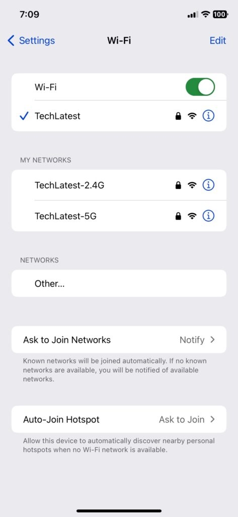 Configurações de Wifi do iPhone - Roku AirPlay Não Funcionando