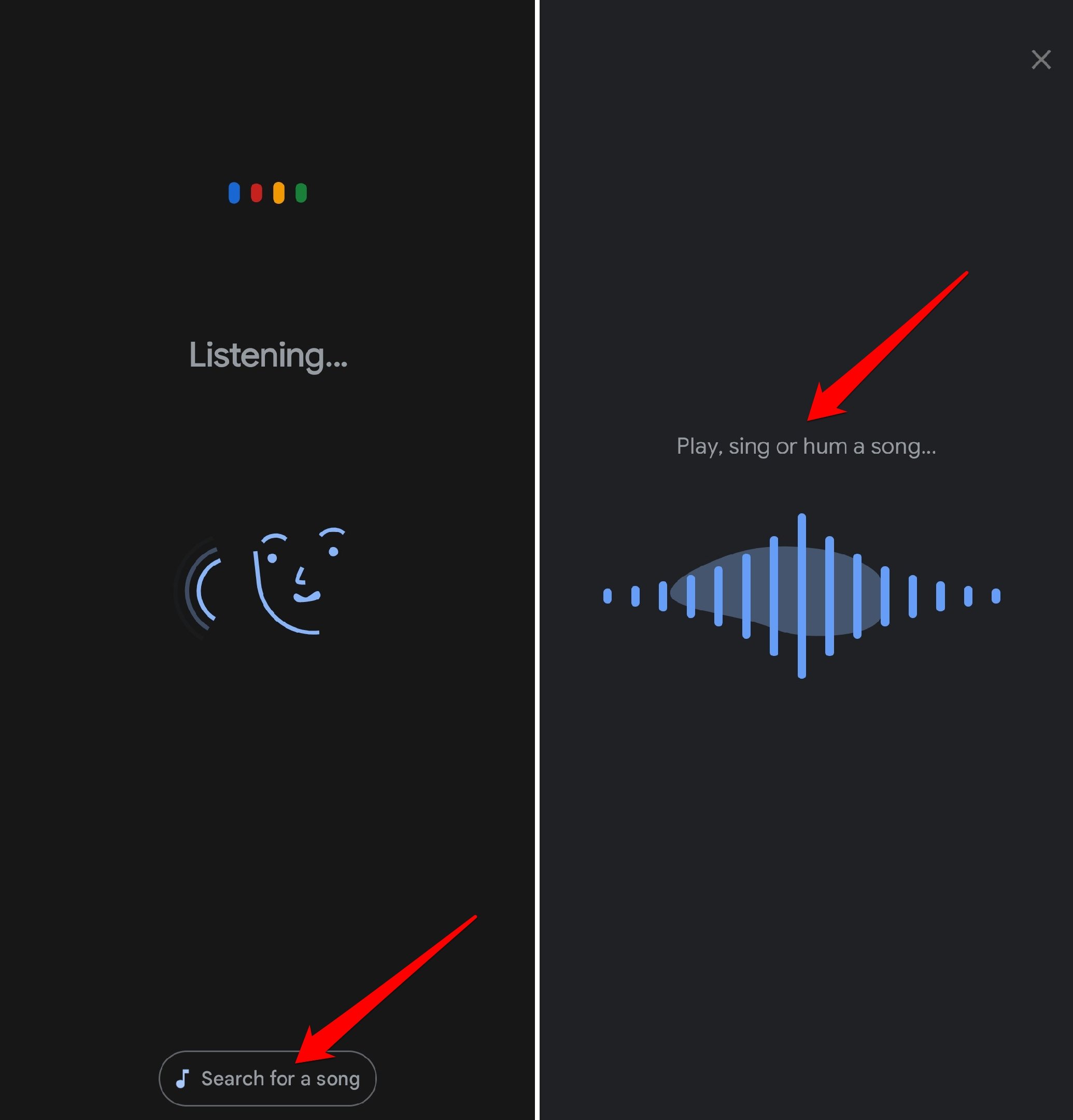 Summen, um ein Lied auf Google zu suchen