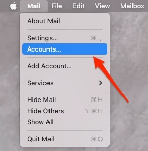 Paramètres Mail - Se déconnecter de Mail sur macOS