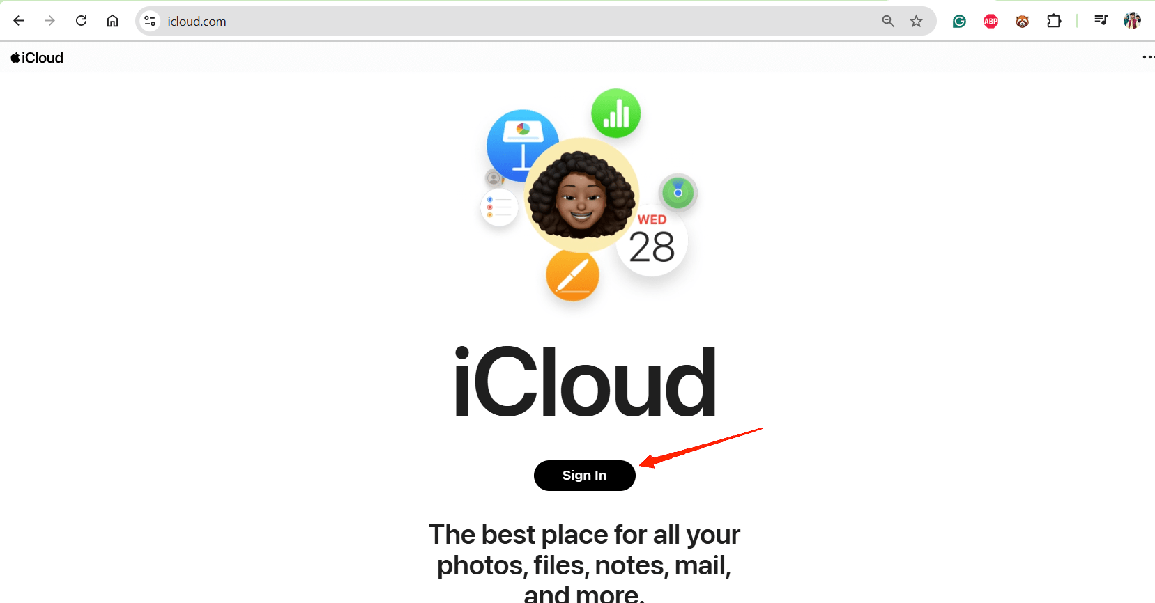 Öffnen Sie auf Ihrem Windows-PC einen Webbrowser und besuchen Sie die iCloud-Website.