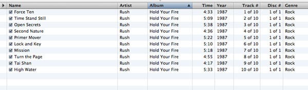 Orden de pistas en iPod classic