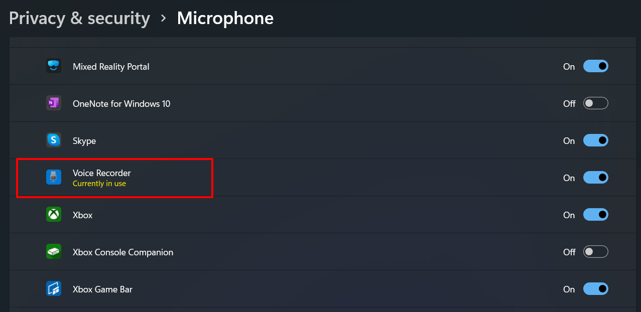 диктофон в данный момент используется windows 11