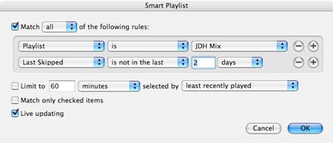Gestionando el contenido de tu iPod con listas de reproducción inteligentes