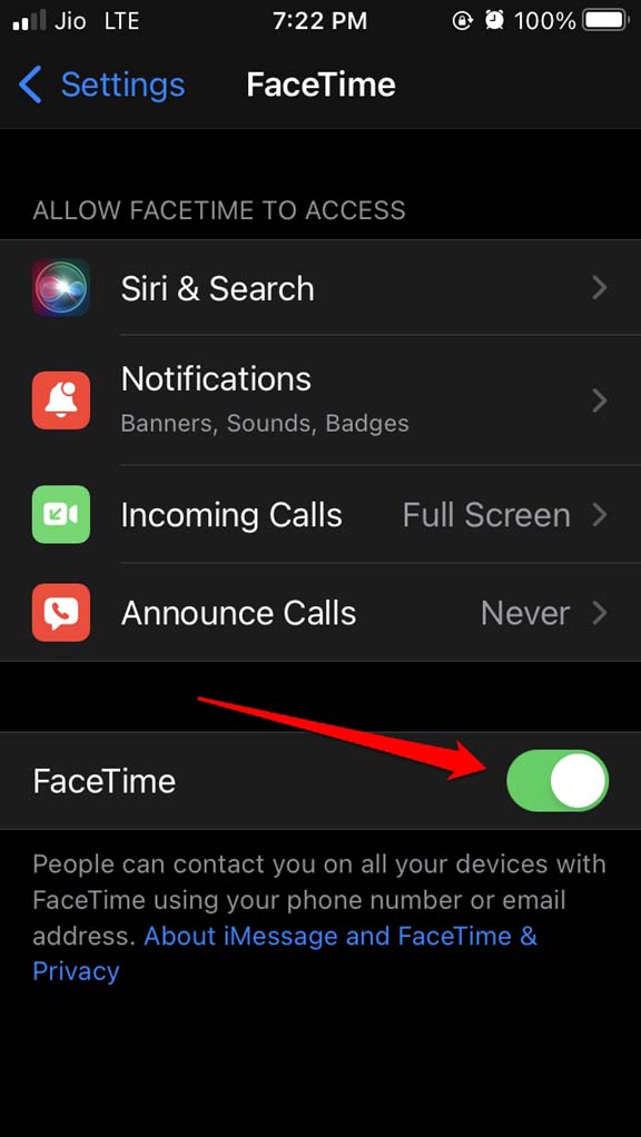 activer FaceTime sur iPhone