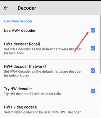 Abilita decoder HW+