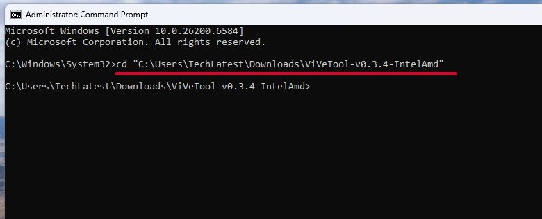 ViVeToolフォルダーに移動