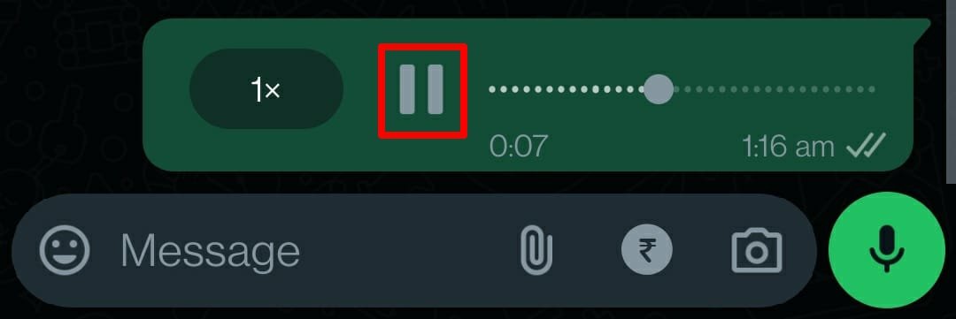 pausar un mensaje de voz en WhatsApp