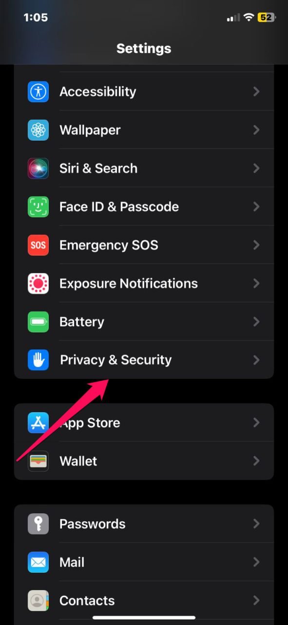 Snapchatの権限を確認