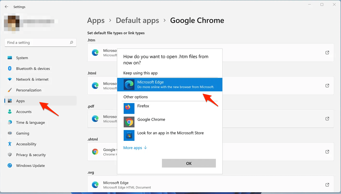 Mude o navegador para cada um deles para o navegador Microsoft Edge