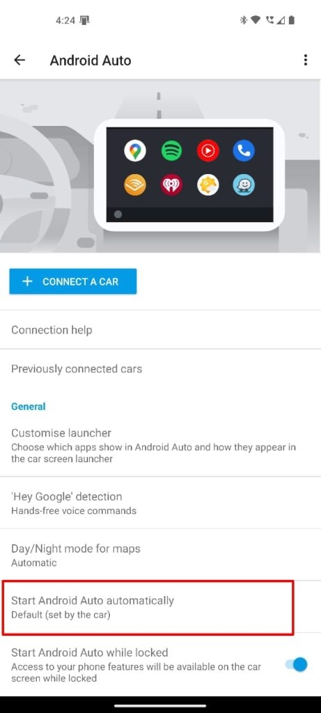 Desactivar el auto-lanzamiento de Android Auto