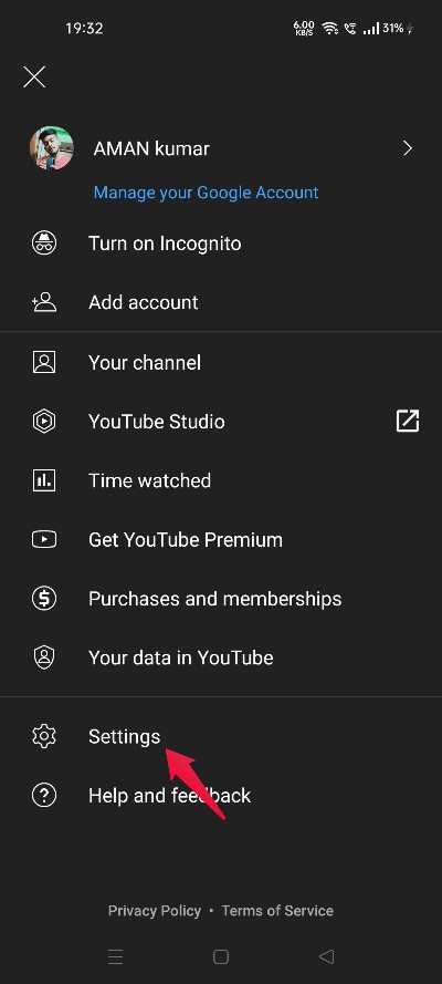 Paramètres YouTube