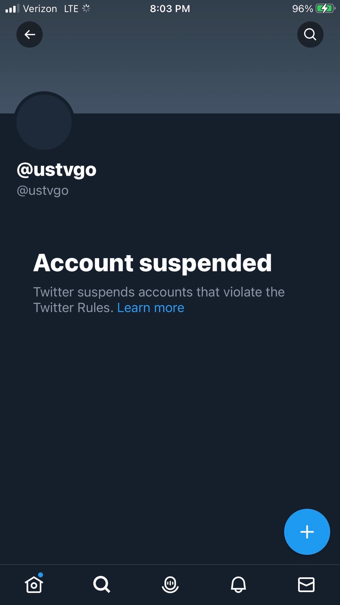 USTVGO Twitter Suspenso