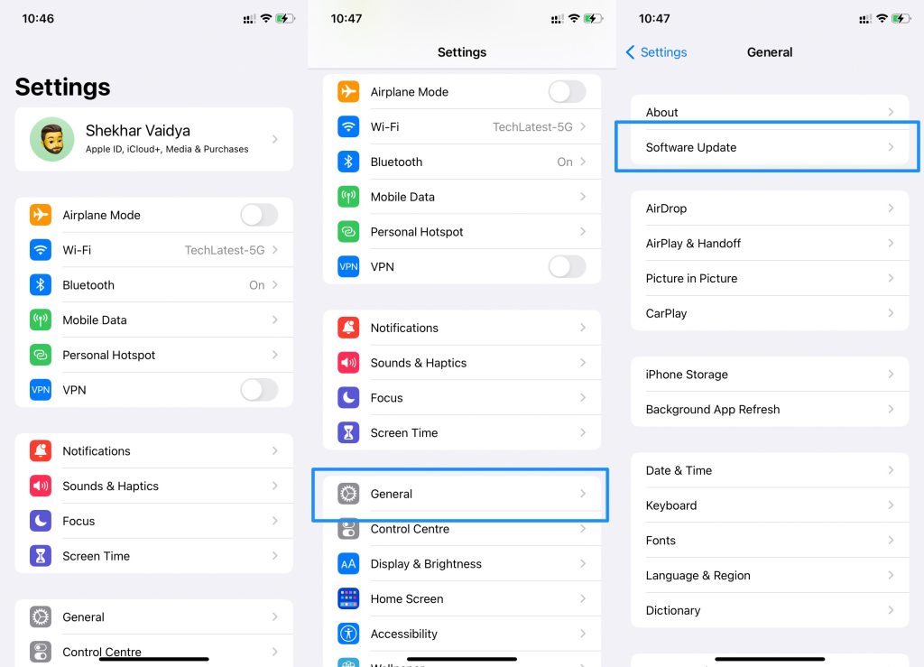 Actualización de Software iPhone