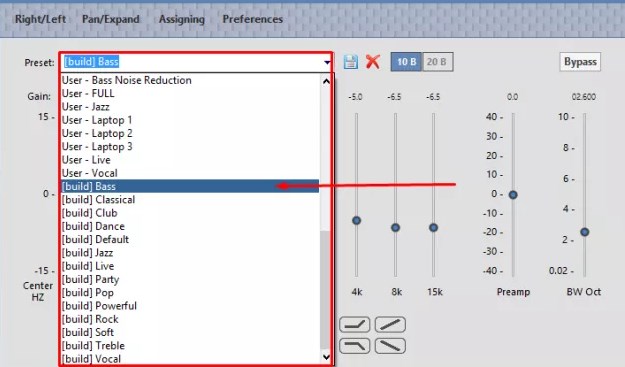 Equalizzatore Audio su Windows 10