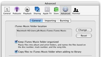 iTunes 라이브러리 파일의 중복 복사본