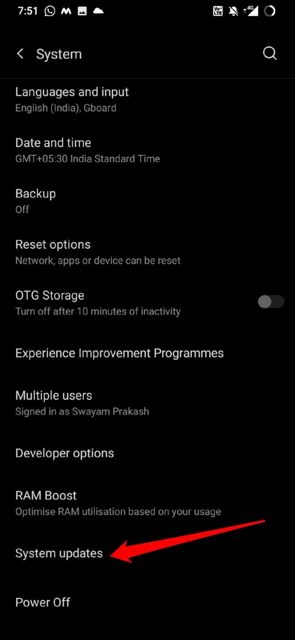 Nach Android-Systemupdates suchen