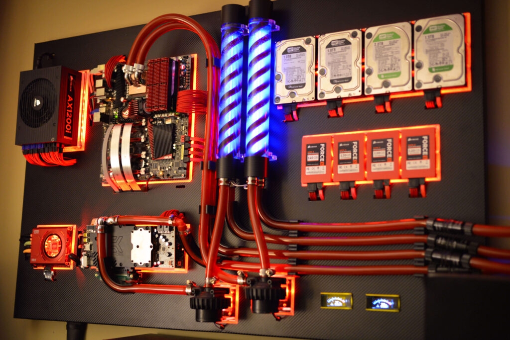Rojo y Negro con Procesamiento Más Rápido - Ejemplos de PC Montados en la Pared