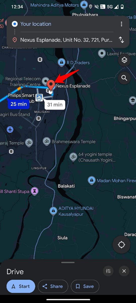 destino pin rojo Google Maps