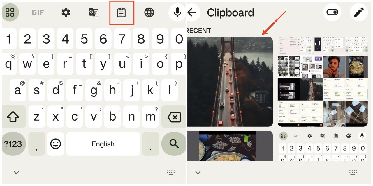 pegar una imagen del portapapeles en Gboard