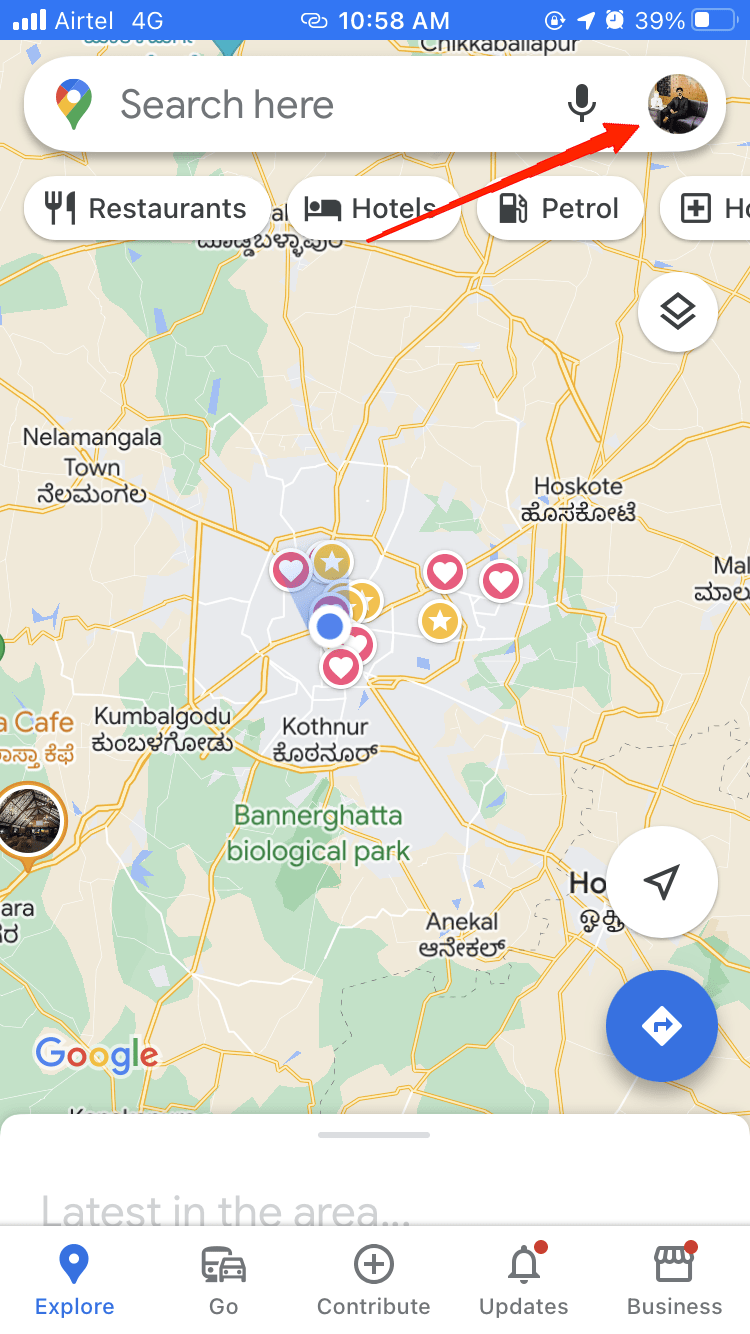 ouvrez Google Maps Cliquez sur votre icône de profil et sélectionnez Cartes hors ligne