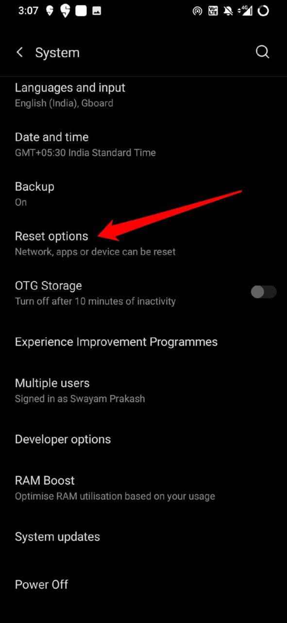 Android-System-Rücksetzoptionen