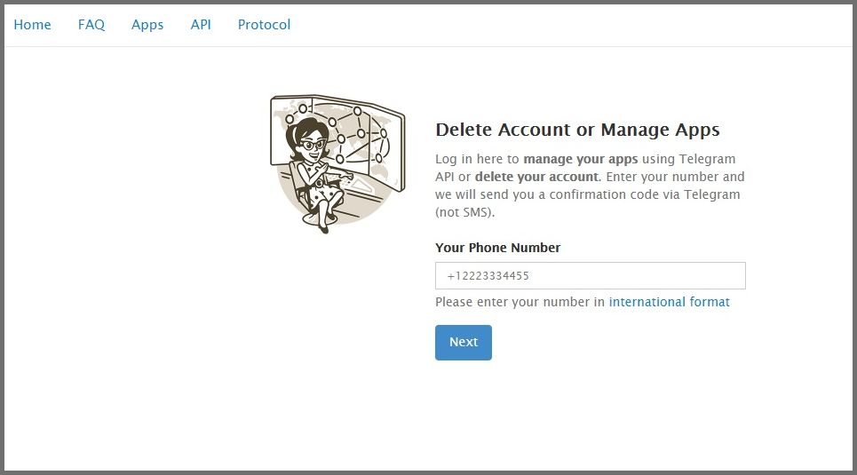 Supprimer le compte Telegram