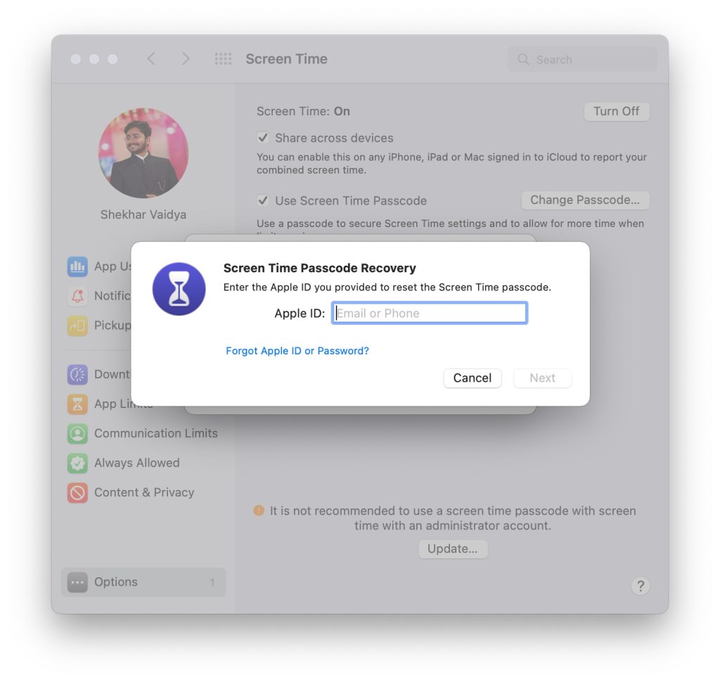 Reset Screen Time Passcode
