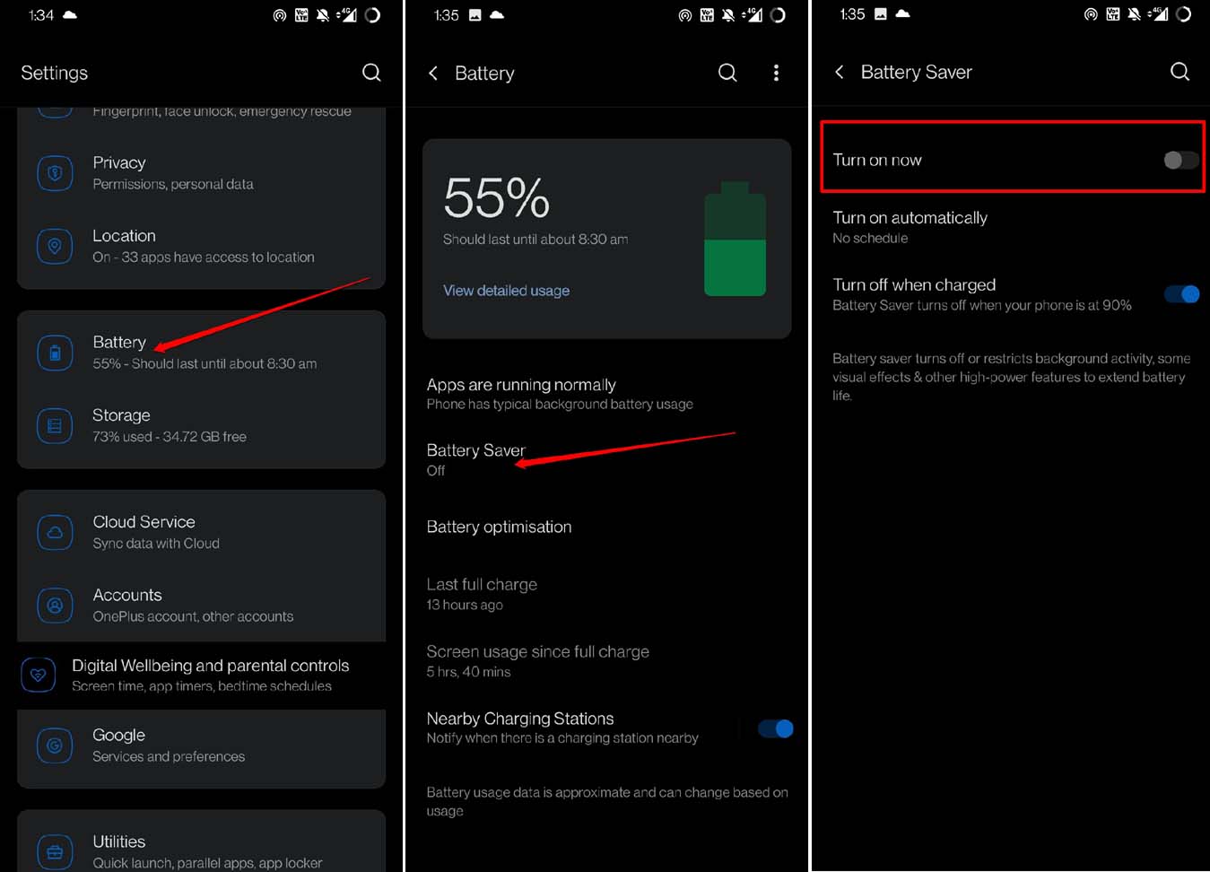 desativar economia de bateria Android