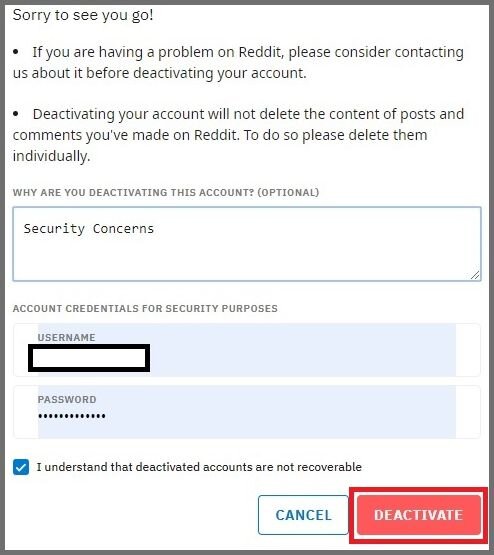 Cómo eliminar la cuenta de Reddit