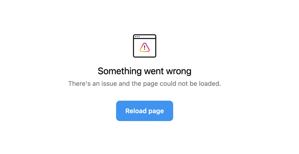 Qualcosa è andato storto su Instagram