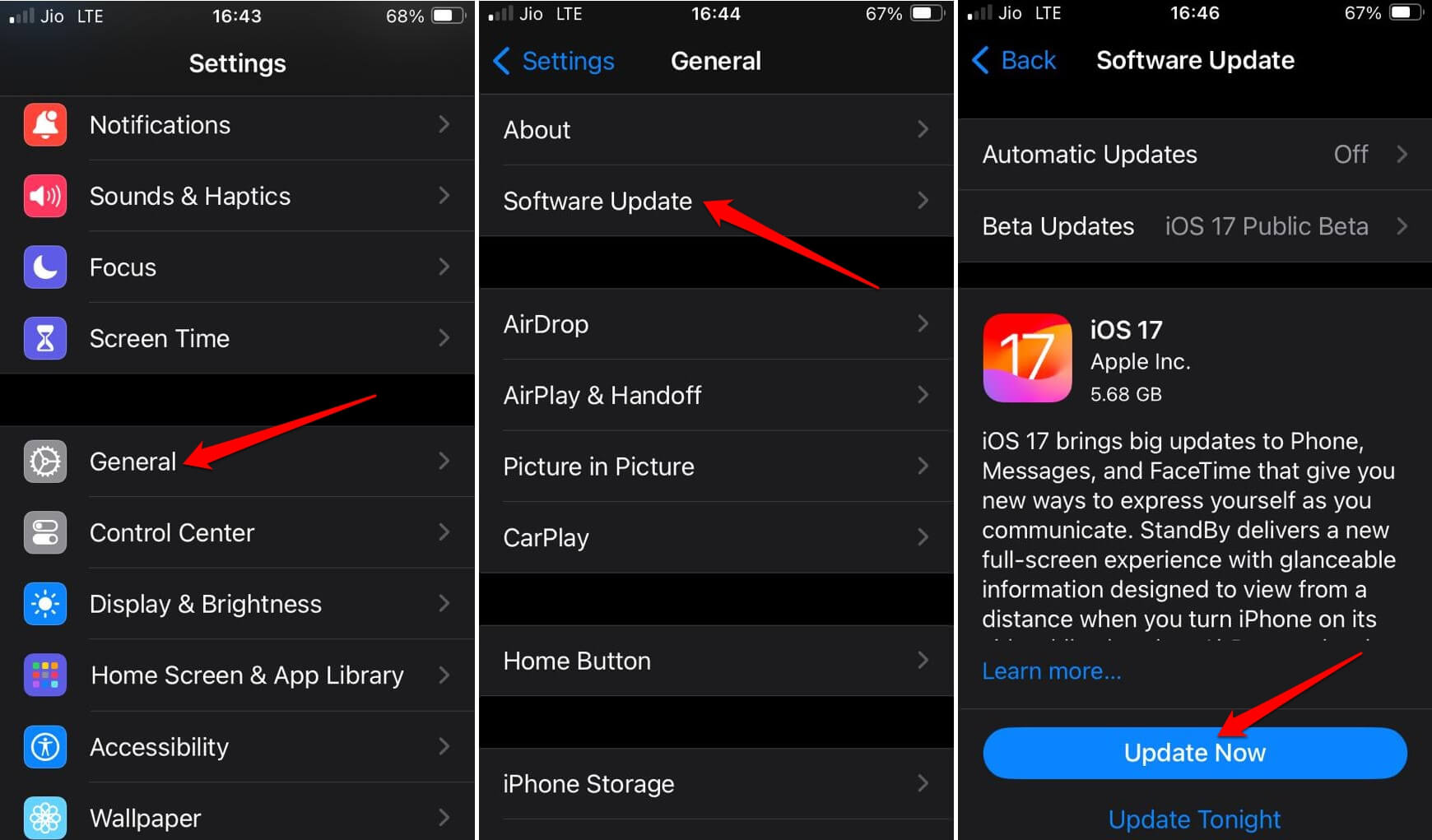 instalar actualización de iOS 17 iPhone