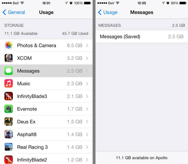 Geschätzte iCloud-Backup-Größe stimmt nicht überein
