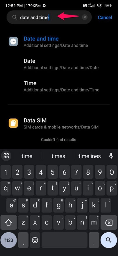Verifique as Configurações de Data e Hora - Erro DF-DdFERH-01 da Google Play Store