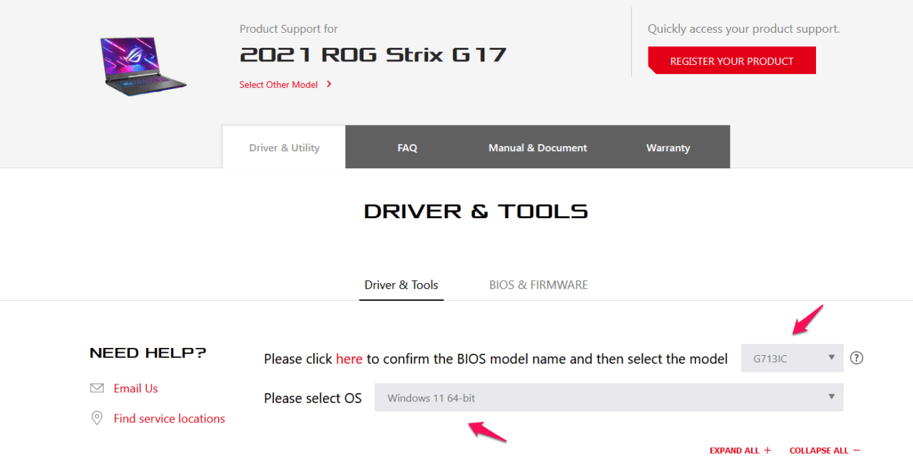 3 - Pagina Web Driver Laptop