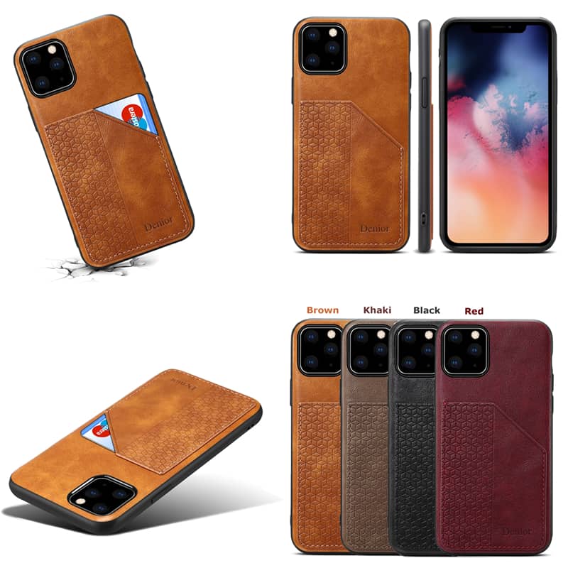 Custodia in pelle di lusso con porta carte per iPhone 11