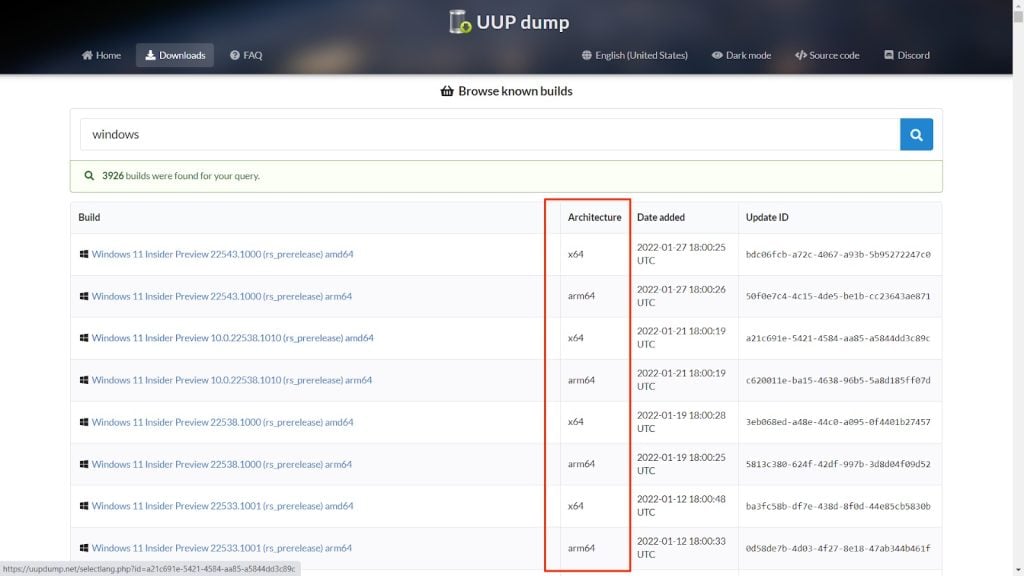 UUP Dump