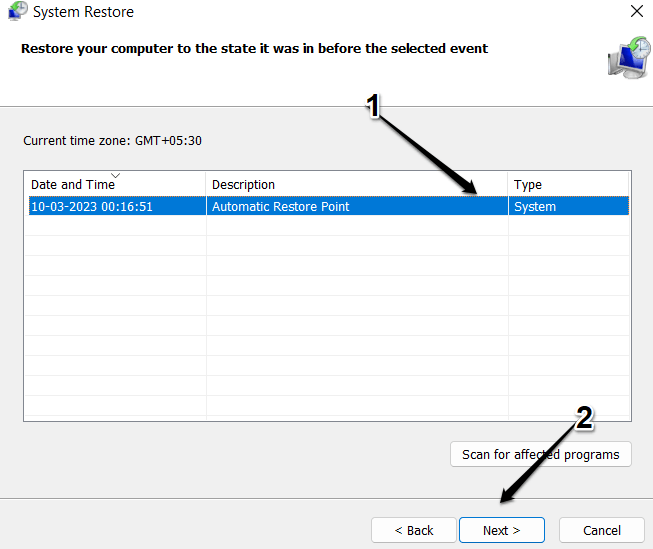 Make a restore point