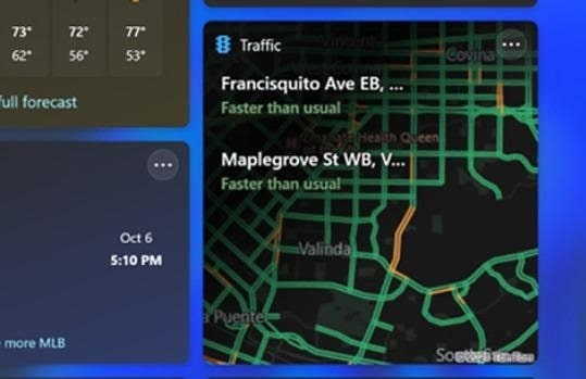 Widget de Tráfico - Mejores Widgets para Windows 11