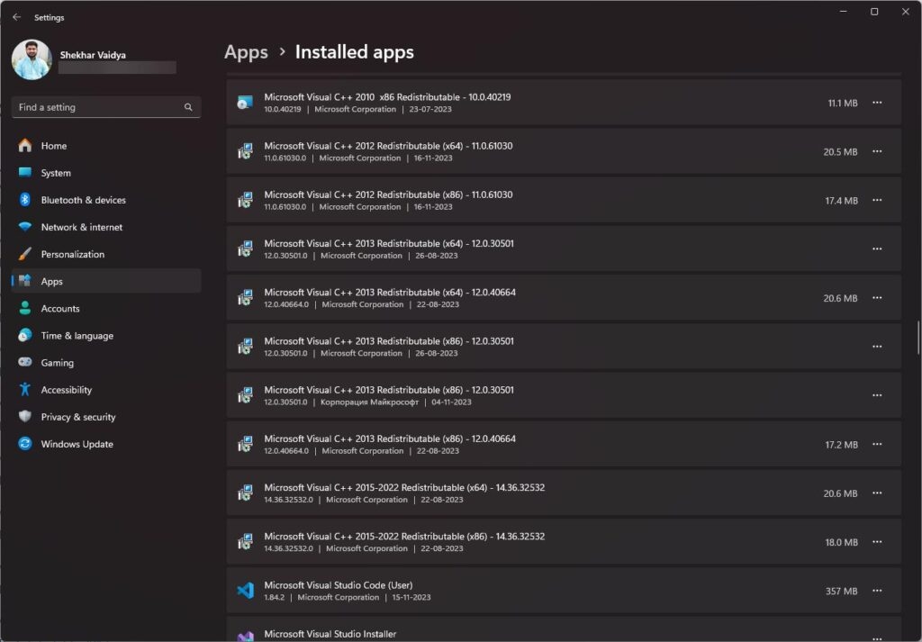 Microsoft Visual C++ Redistributable