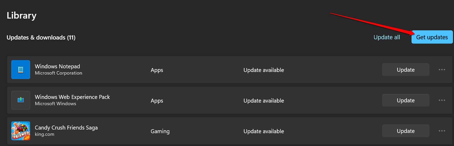 Microsoft Store 앱 업데이트 받기