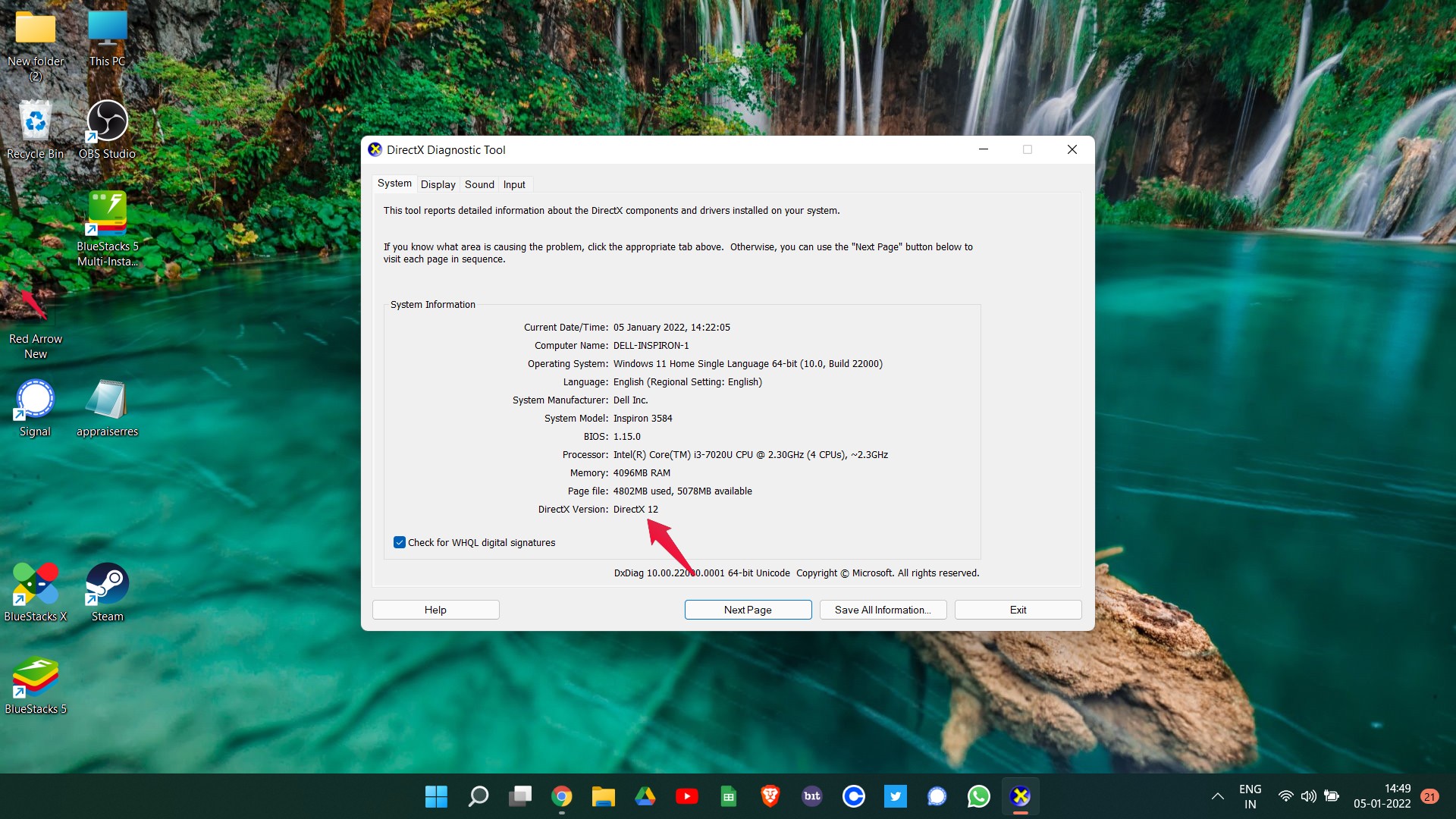 Versión de DirectX