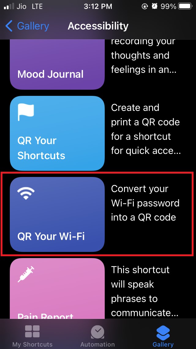 выбрать ярлык qr ваш wifi