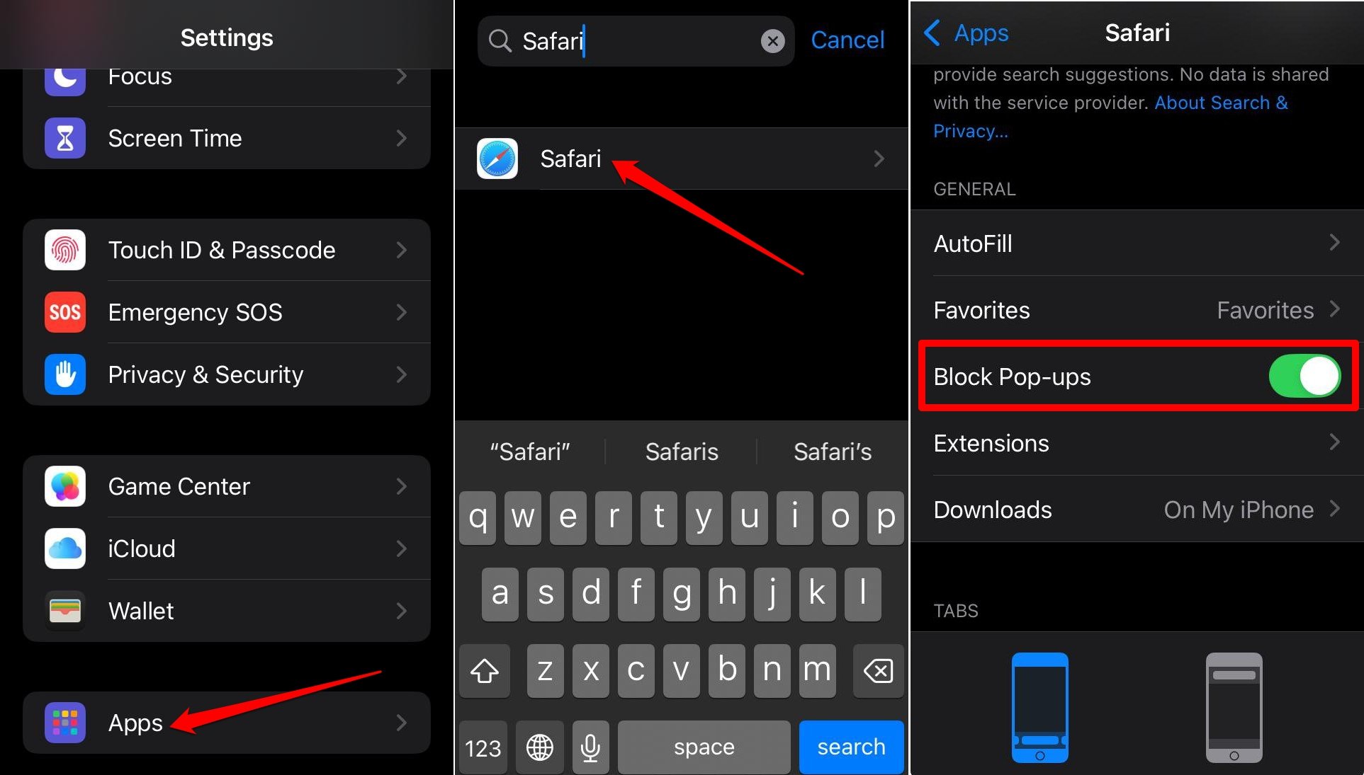 Pop-ups auf Safari iOS blockieren