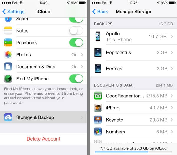 Alte iCloud-Backups löschen