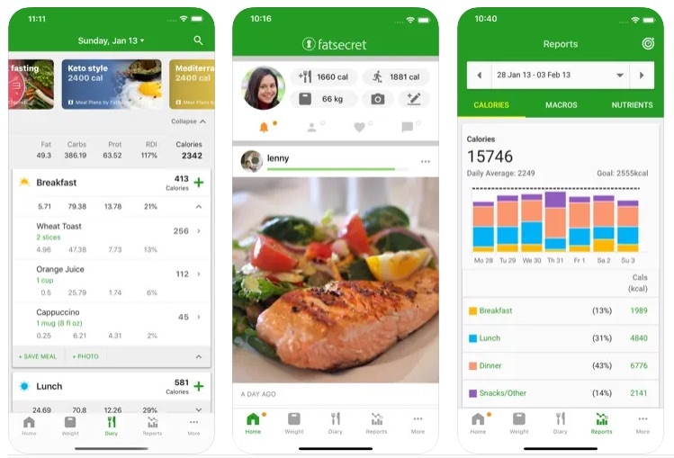 FatSecret - Kalorienzähler-App für Android und iOS