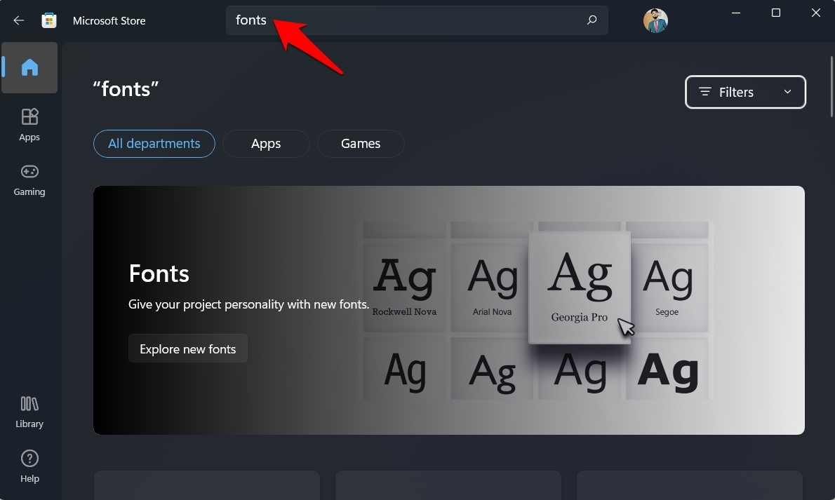 пользовательские шрифты microsoft store