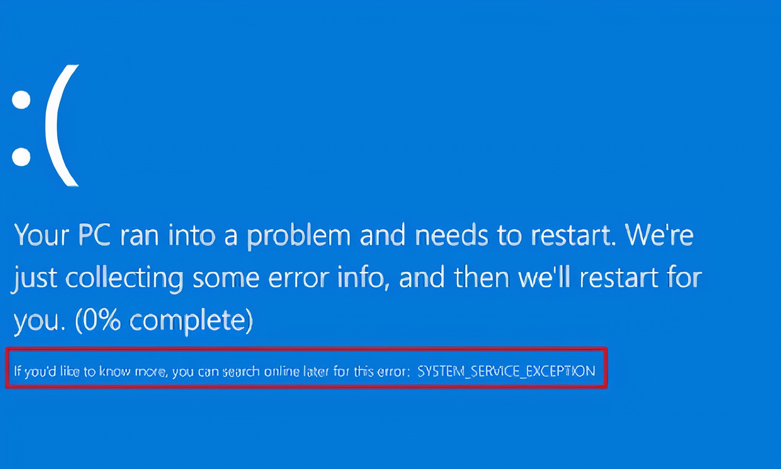 Errore System_Service_Exception in Windows 11