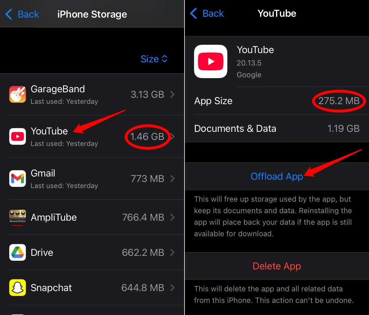 décharger l'application YouTube sur iOS