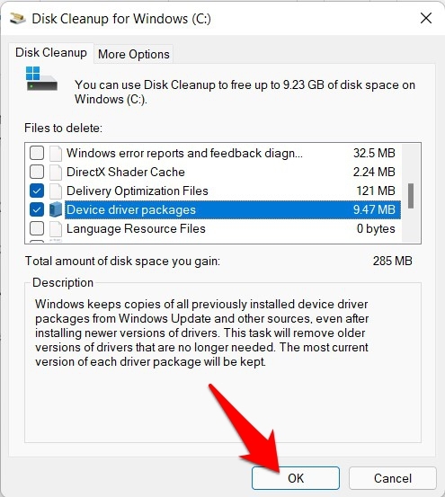 Windows 11에서 디스크 정리