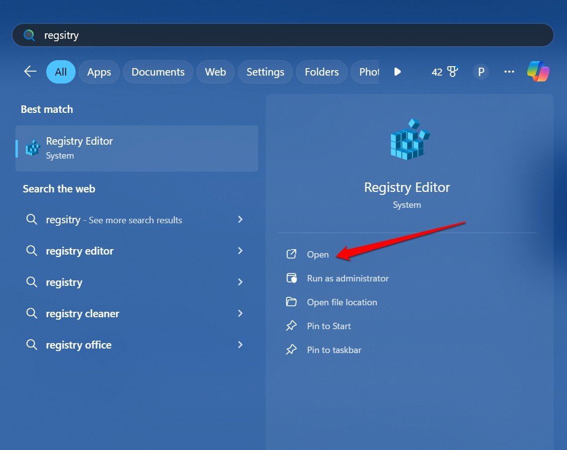 lancer l'éditeur de registre dans Windows 11